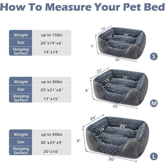 Small Dog Bed Large Medium Small Soft Calming Sleeping Puppy Anti-Slip 20"x19"x6 - Picture 3 of 10